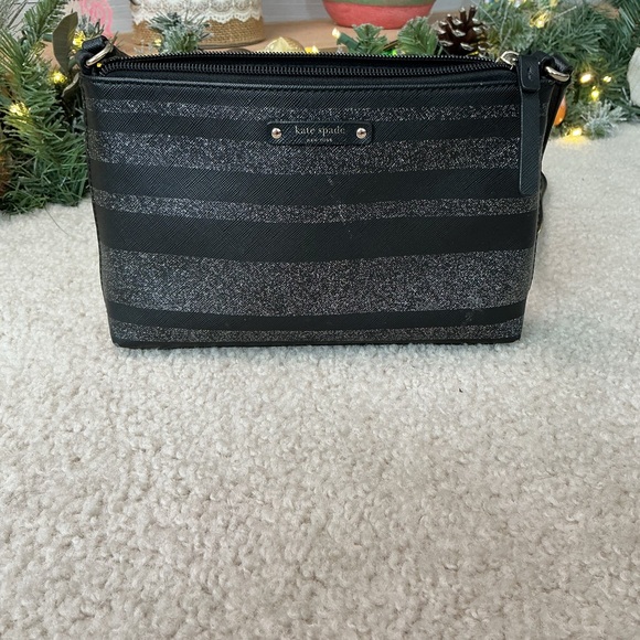 kate spade Handbags - Kate Spade Black and Gray Striped Bag